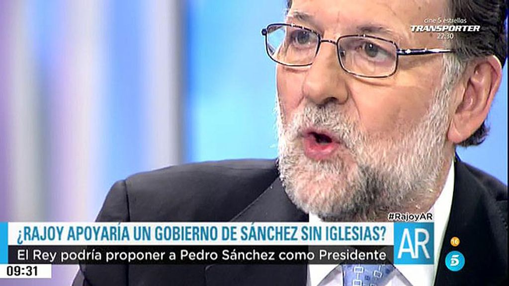 Rajoy, sobre Sánchez: "Respeto que no me quiera ver, pero por hablar no se pierde nada"