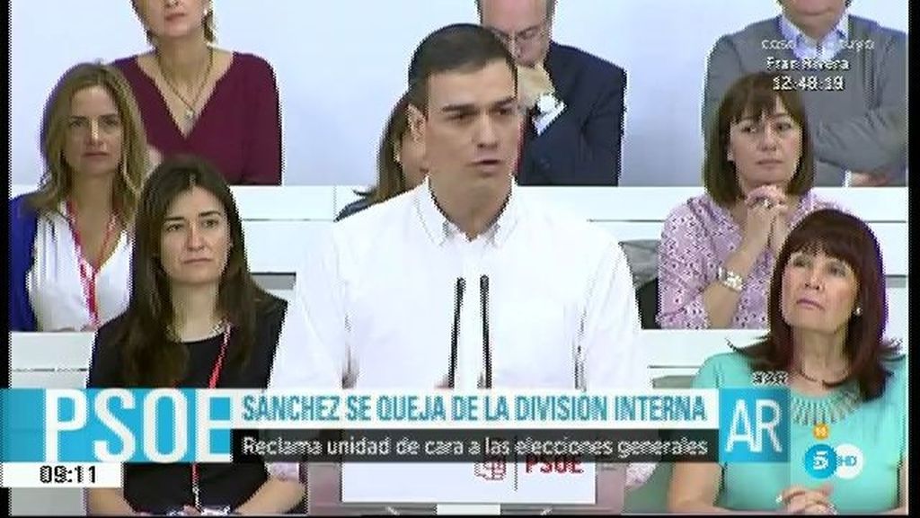Pedro Sánchez pide a su compañeros unidad dentro del partido y confianza en él
