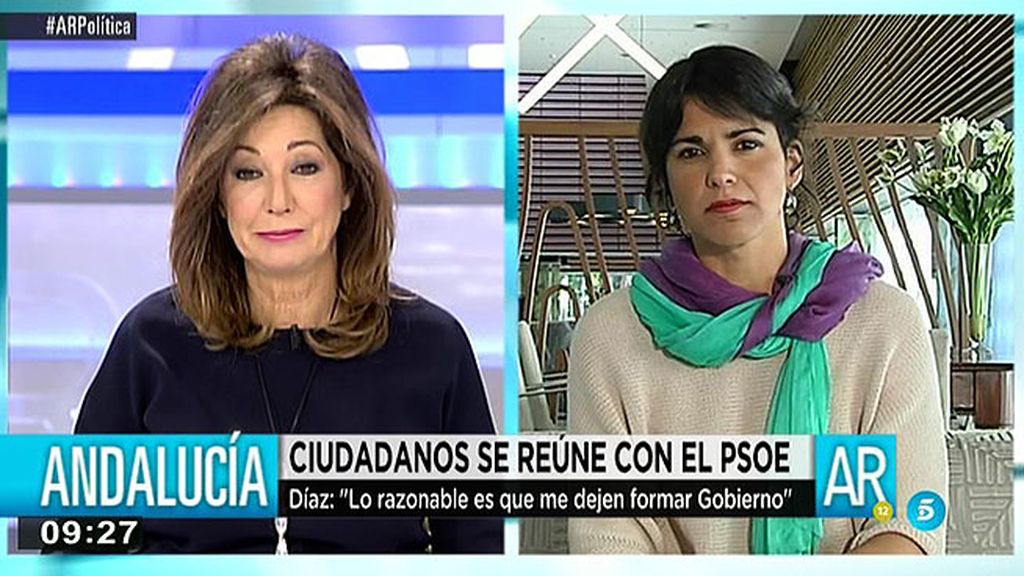 Teresa Rodríguez: "Nuestro voto es no, si hay voluntad de debatir, hablaremos"