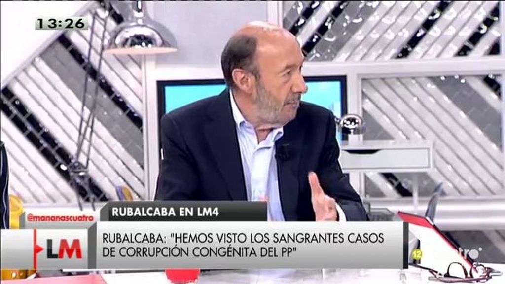 Alfredeo Pérez Rubalcaba: "Púnica es un sistema de corrupción generalizado"