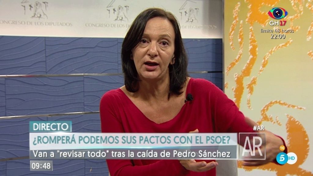 Carolina Bescansa: "Estamos viendo a un PSOE implosionando y explosionando"