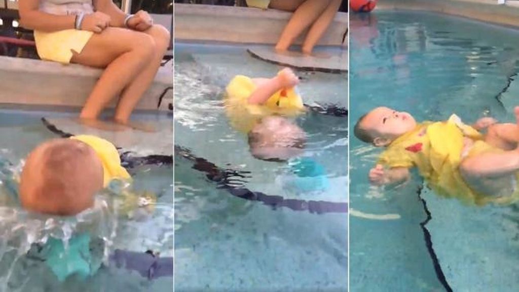 ¿A favor o en contra de lo que le hace esta madre a su bebé de 6 meses en una piscina?