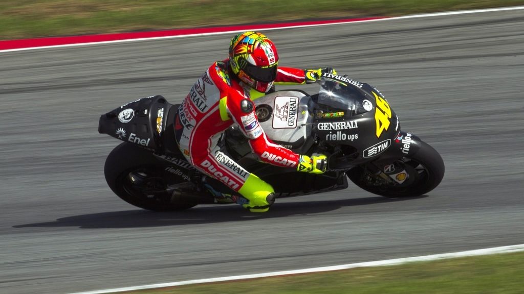 Valentino, durante la última sesión en Sepang