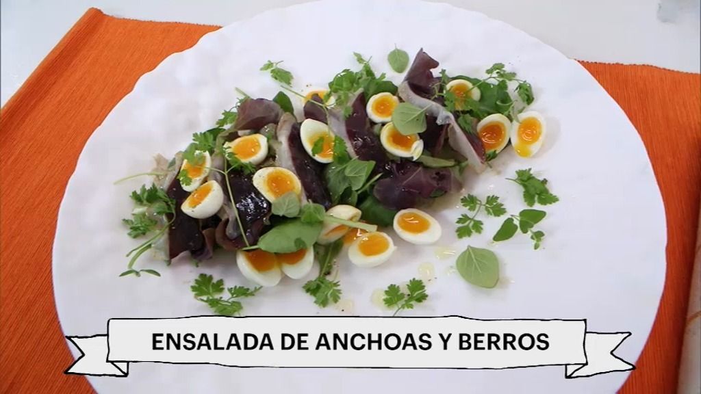 Una ensalada de anchoas y berros, al estilo de Martín Berasategui