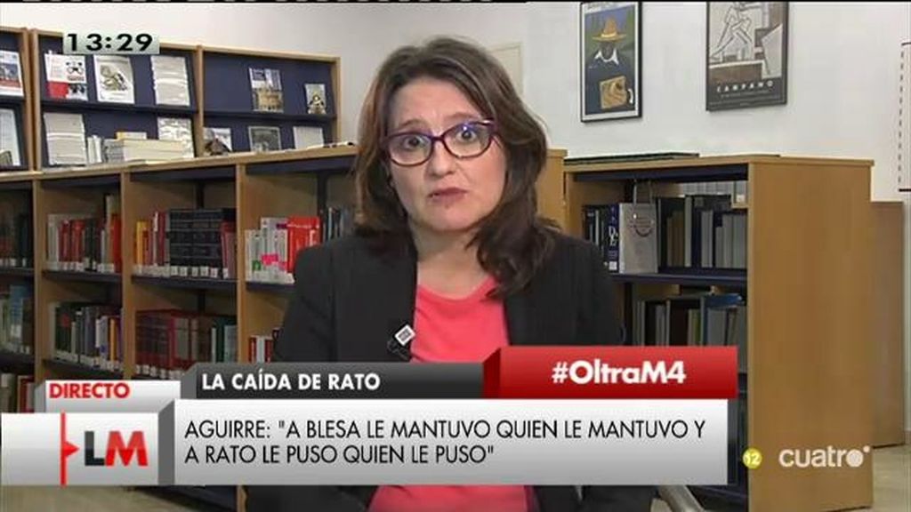 Mónica Oltra: “Ni Aguirre, ni Aznar, ni Rajoy, nadie se puede lavar las manos”