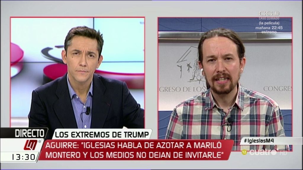 Pablo Iglesias: "Esperanza Aguirre es lo peor, que nos llame lo que quiera"