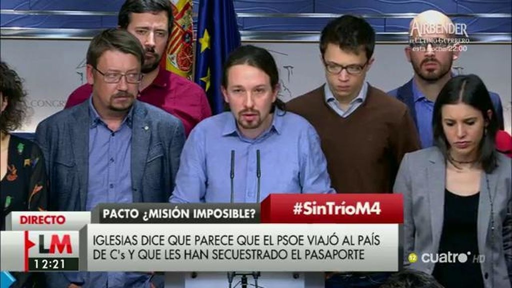 Iglesias: “Vemos a un PSOE secuestrado, sin el pasaporte para volver a las posiciones socialdemócratas”