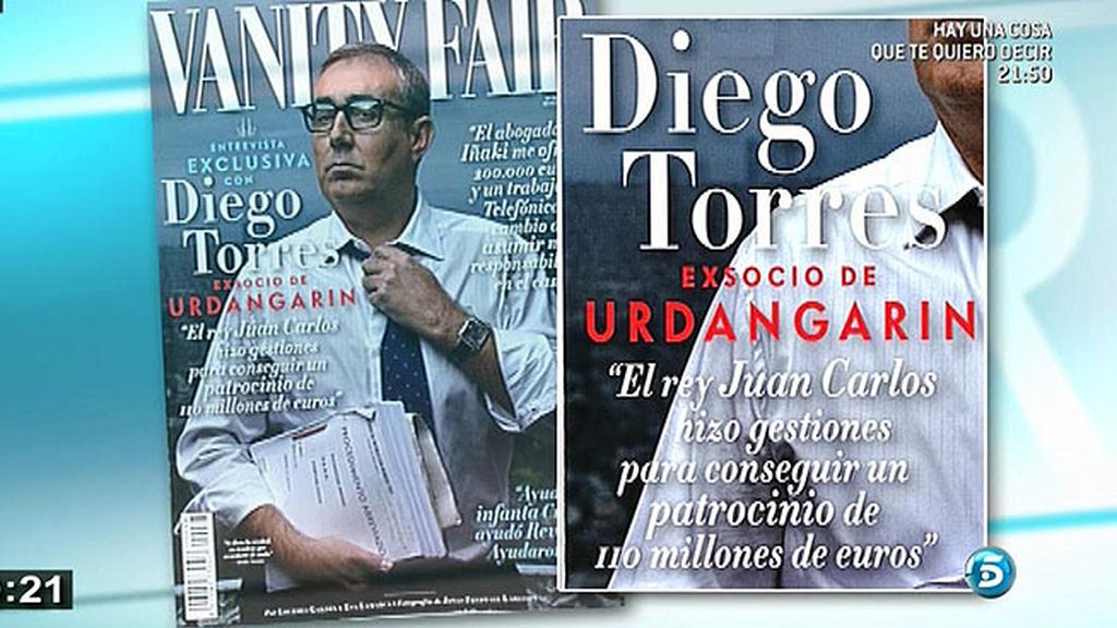 Diego Torres rompe su silencio en 'Vanity Fair': "El rey Juan Carlos hizo gestiones para conseguir 110 millones de euros"