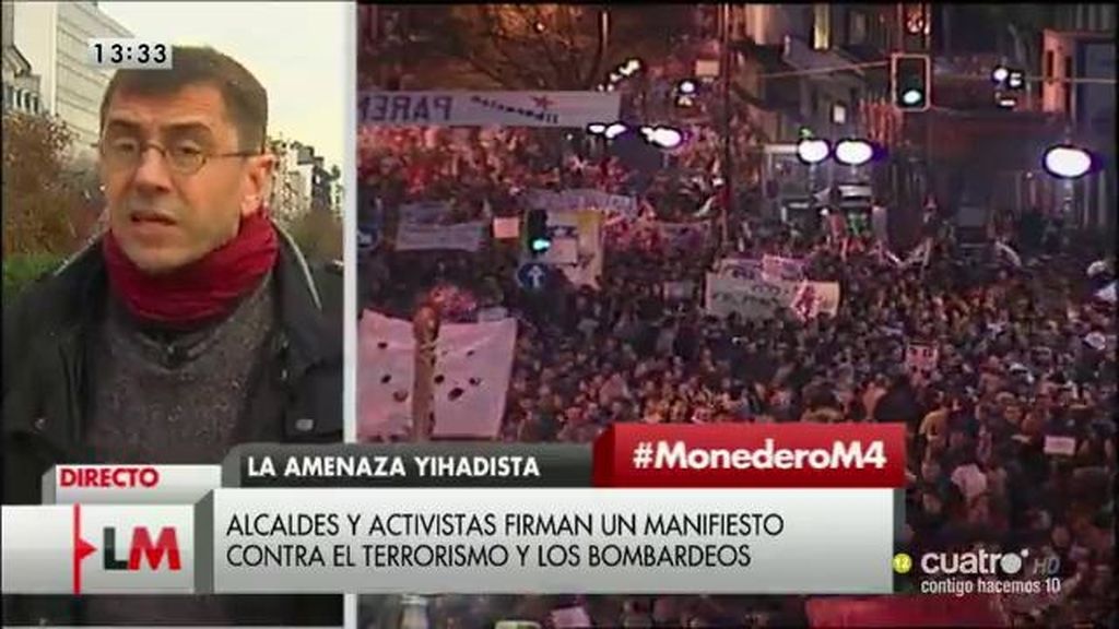 Mondero: “Si Rivera, Rajoy o Sánchez tienen la voluntad de bombardear Siria, que nos lo digan antes de las elecciones”