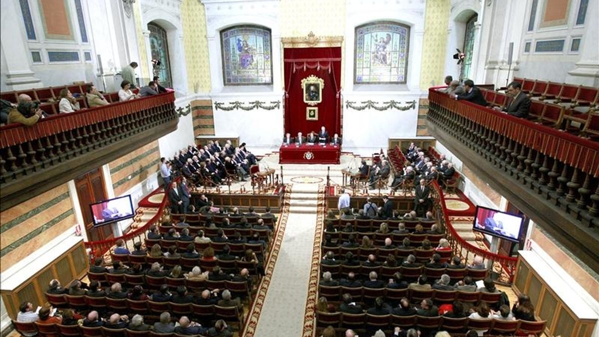 Vista general de la sala de la sede de la Real Academia de la Lengua en Madrid, durante el acto de presentación de los nuevos dominios de "Red.es". EFE/Archivo