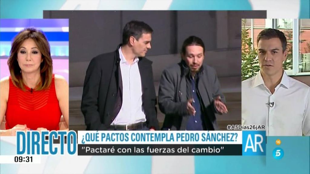 Pedro Sánchez: "Iglesias antepone dos cosas en la negociación: la ocupación del poder y el derecho de autodeterminación"