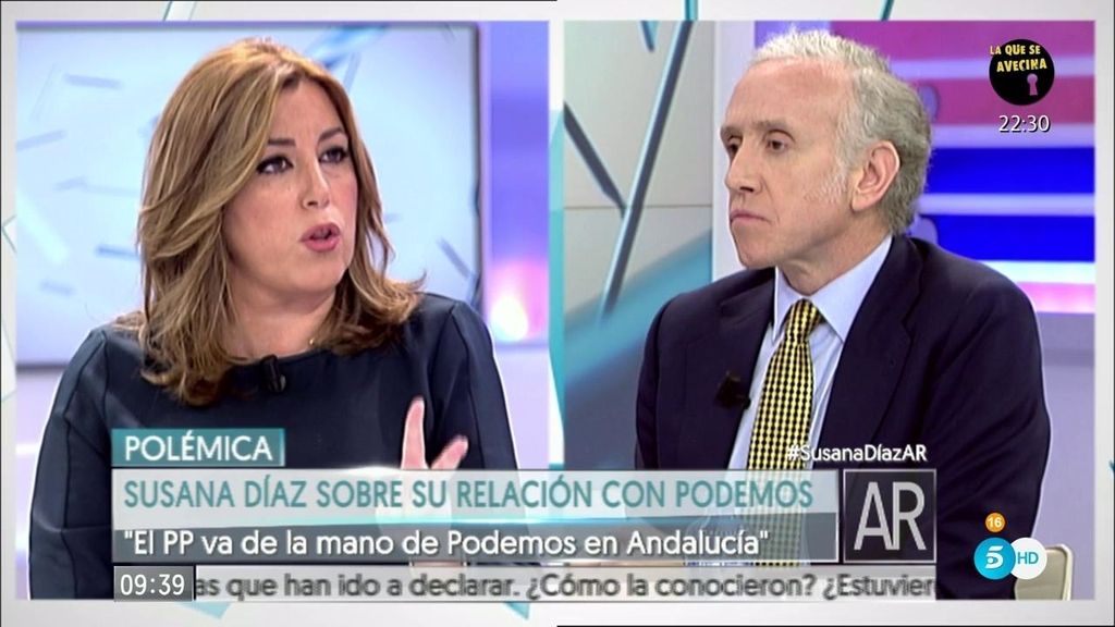 Susana Díaz: "El PP va de la mano con Podemos en Andalucía"