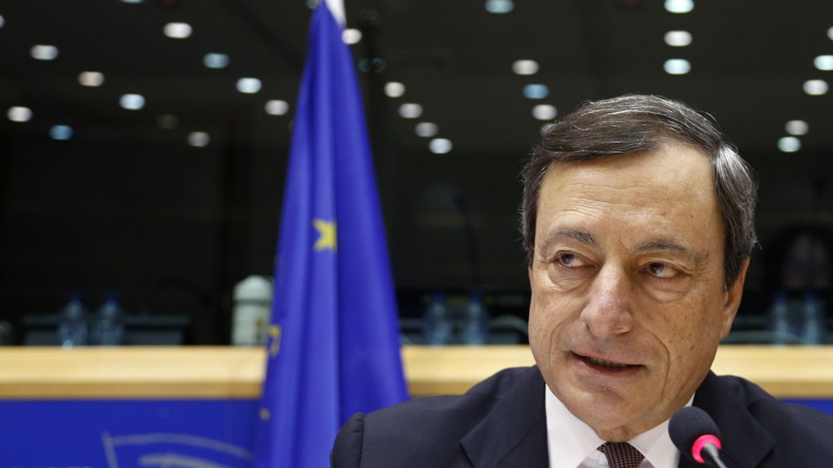Mario Draghi durante una intervención en el Parlamento Europeo