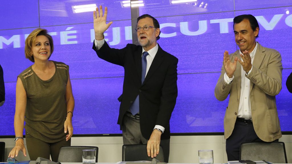 Rajoy, recibido con una cerrada ovación en el Comité Ejecutivo Nacional del PP