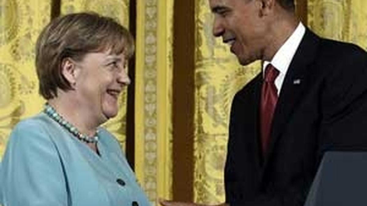 "Confío en que el liderazgo de Alemania", ha asegurado Obama ante Merkel en la Casa Blanca. Foto: Reuters.