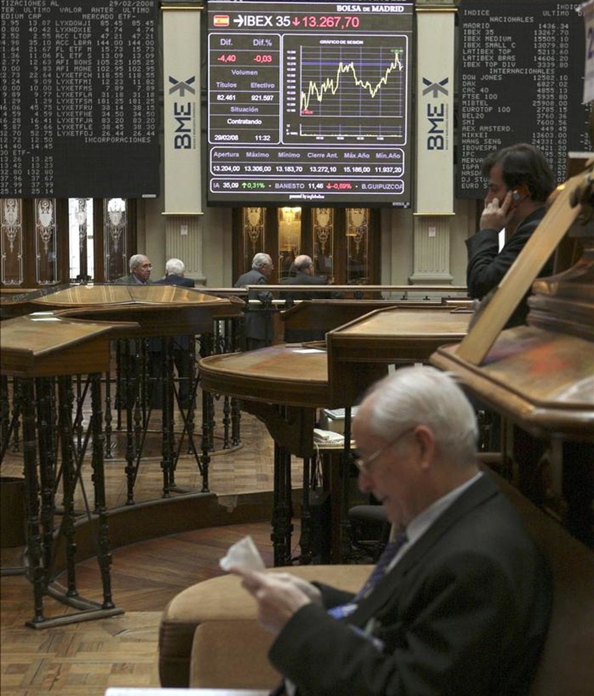 Vista parcial de la Bolsa de Madrid. EFE/Archivo