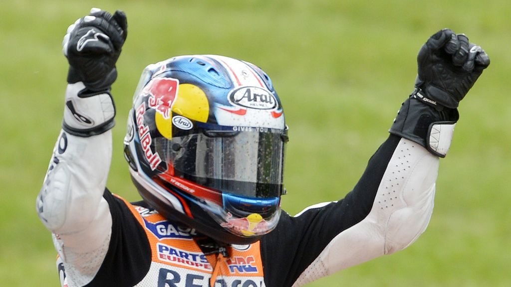 Dani Pedrosa, eufórico tras la victoria en Alemania