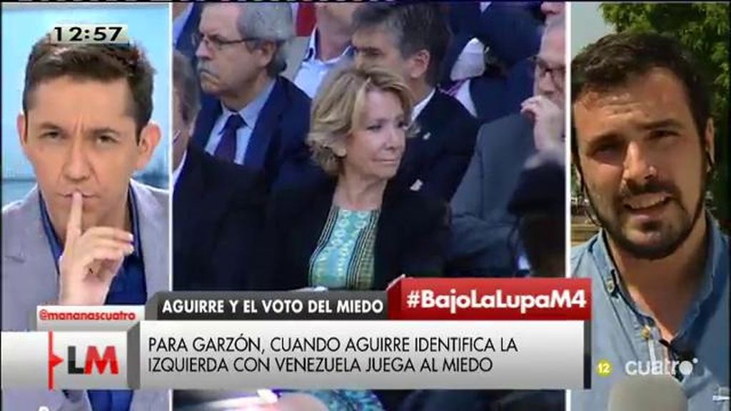 A. Garzón: “Lo único que intenta Aguirre es generar una política del miedo”