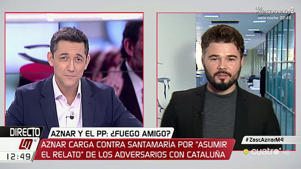 Gabriel Rufián: “Aznar es una especie de Voldemort del PP”