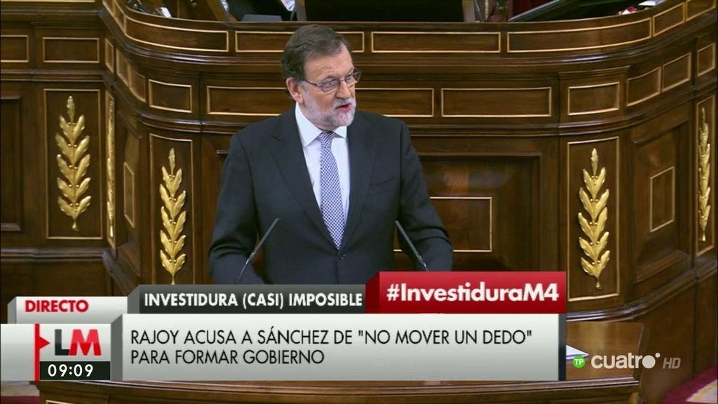 Rajoy califica como “ficticia” e “irreal” la candidatura de Sánchez