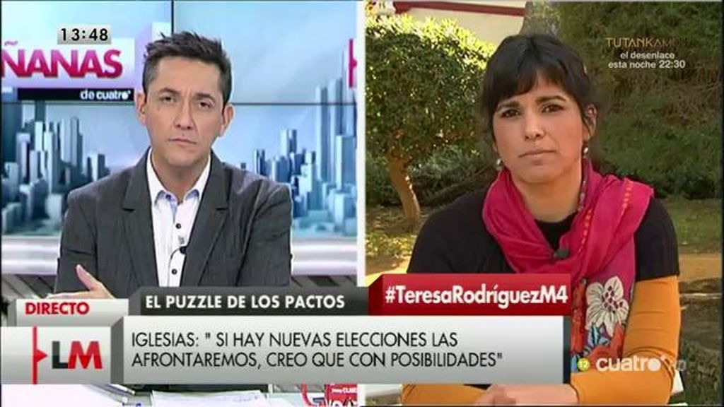 T. Rodríguez: "La gente nos ha votado para mejorar sus vidas, no para estar jugando con los sillones"