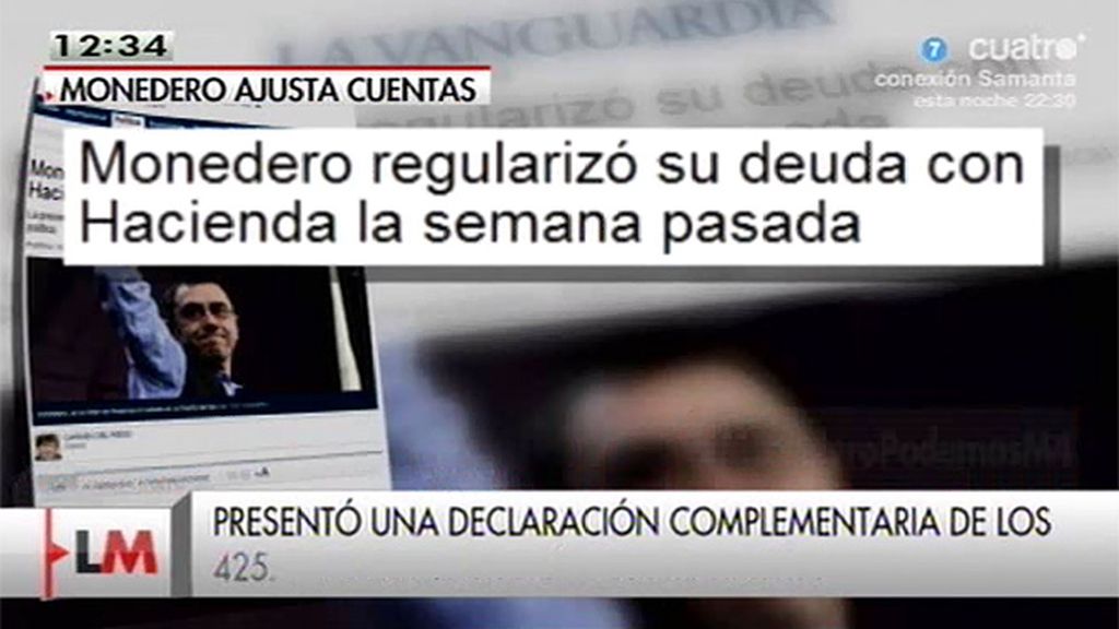 Juan Carlos Monedero presenta a Hacienda una declaración complementaria