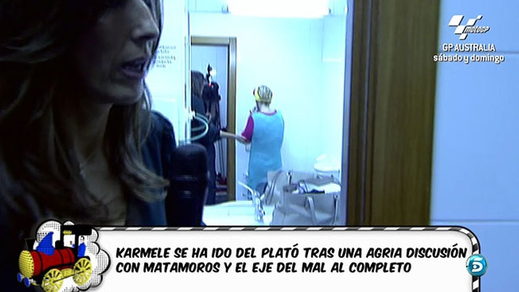 La colaboradora abandonaba el plató enfadada por no poder hablar
