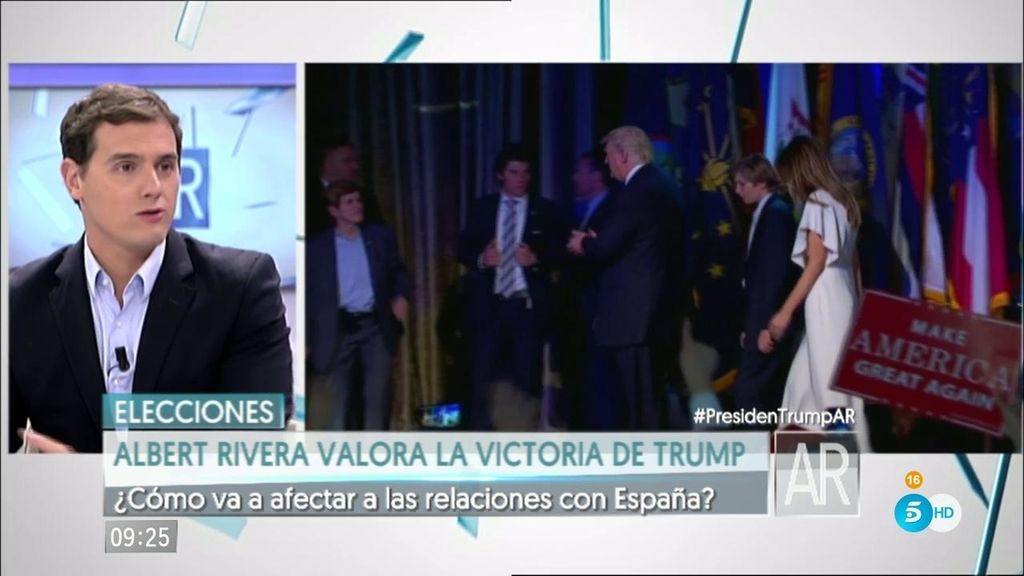 Albert Rivera: "Trump ha ganado porque no se ha ofrecido un proyecto alternativo"