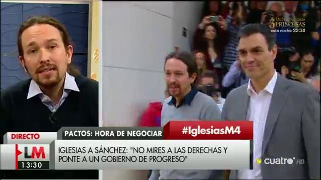 Pablo Iglesias: "Parece que el programa del PSOE lo hemos escrito nosotros"