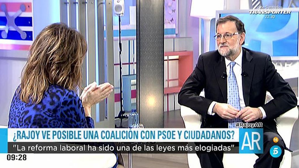 Mariano Rajoy: "La mejor fórmula para España es un gobierno de coalición"