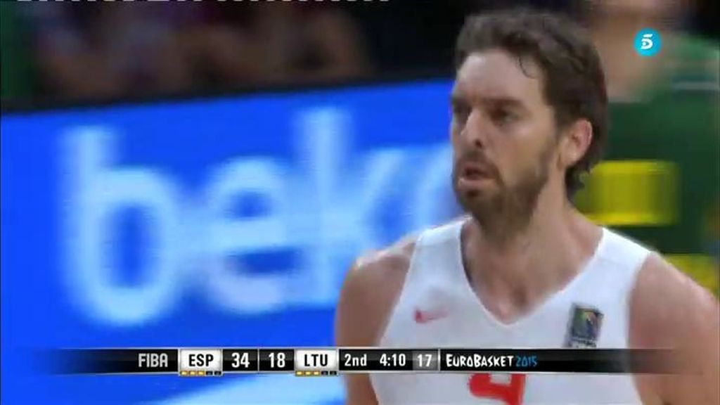 ¡Dos contra dos de libro! Sergio Llull se mete hasta la cocina y Gasol la hunde a dos manos