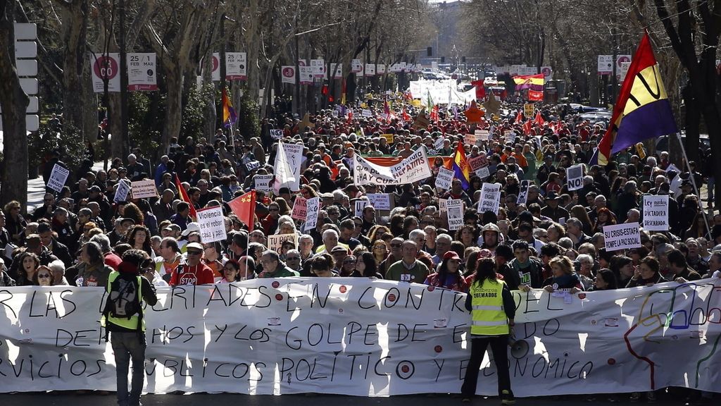 Marea Ciudadana celebra su tercer aniversario con una gran protesta en Madrid