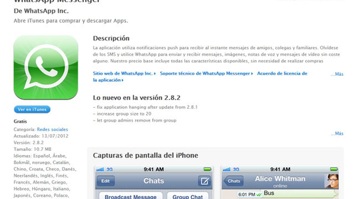 WhatsApp, gratis, iPhone WhatsApp, gratis, iPhone