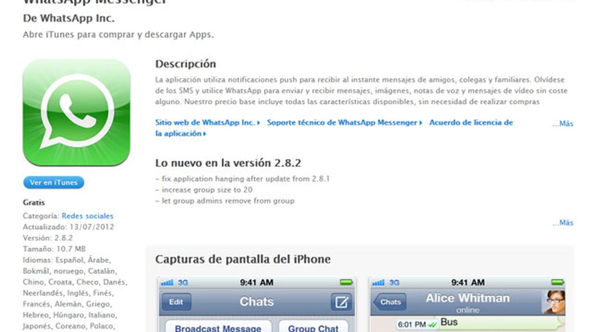 WhatsApp, gratis, iPhone