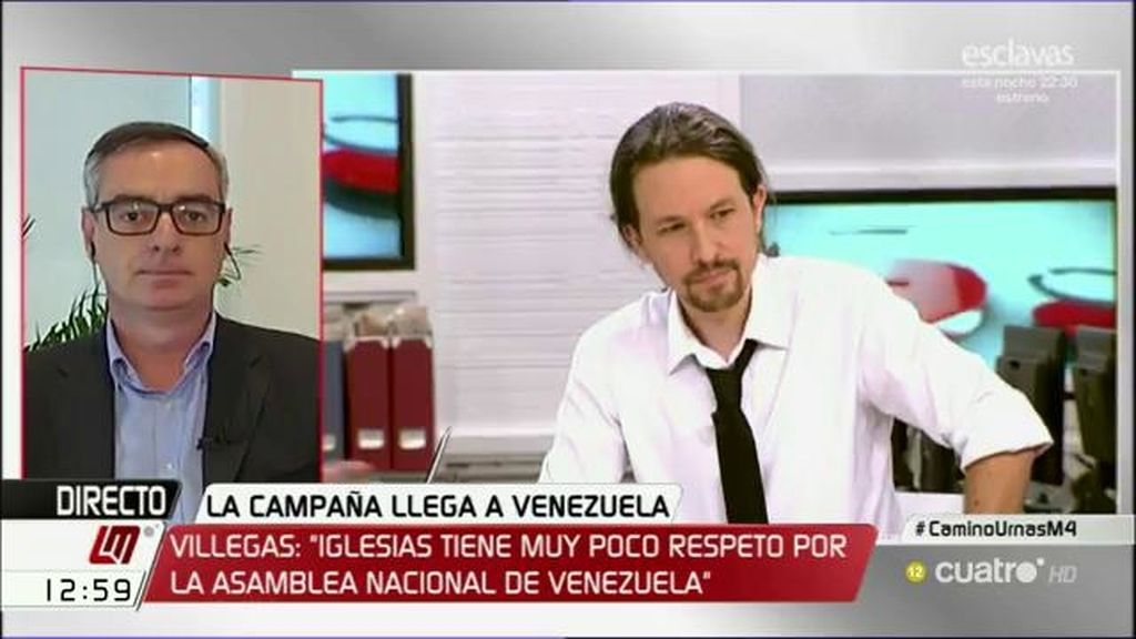 J.M. Villegas: “No es nada nuevo que Iglesias tenga poco respeto por las decisiones democráticas del pueblo de Venezuela”