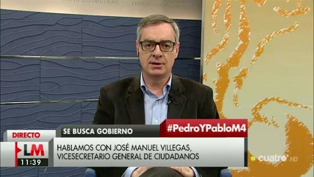 J.M. Villegas: “Las reformas que se pretenden en el pacto será imposible alcanzarlas si no llegamos a algún tipo de acuerdo con el PP”