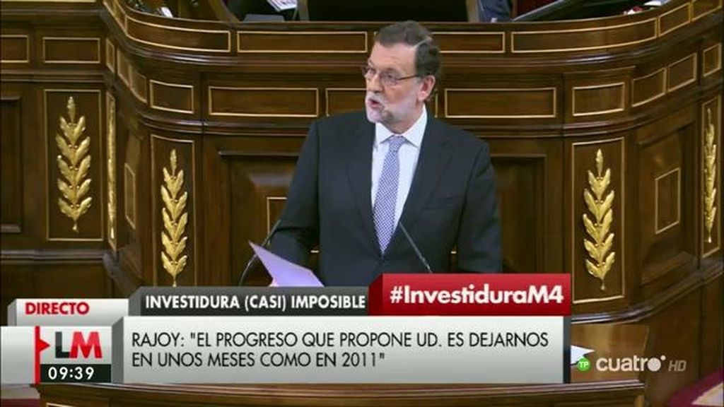 Rajoy, a Sánchez: “La RAE define ‘bluf’ como montaje propagandístico para crear un prestigio que posteriormente se revela falso”