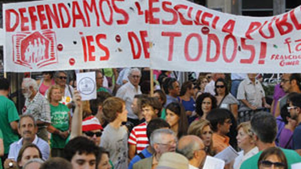 Cientos de profesores se manifestaron el pasado 14 de septiembre en Madrid FOTO: EFE