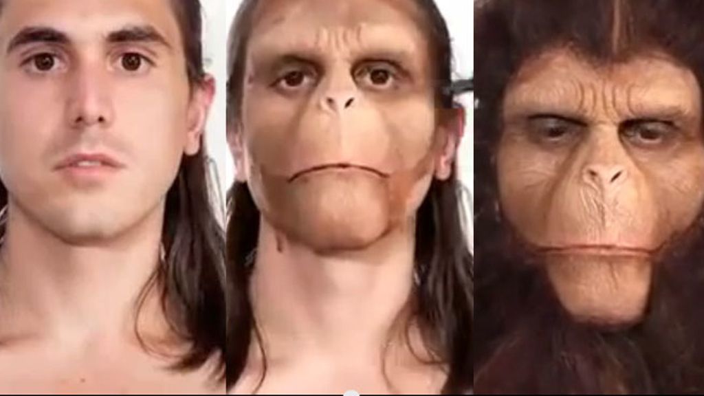 Espectacular transformación, de hombre a mono en 3 minutos
