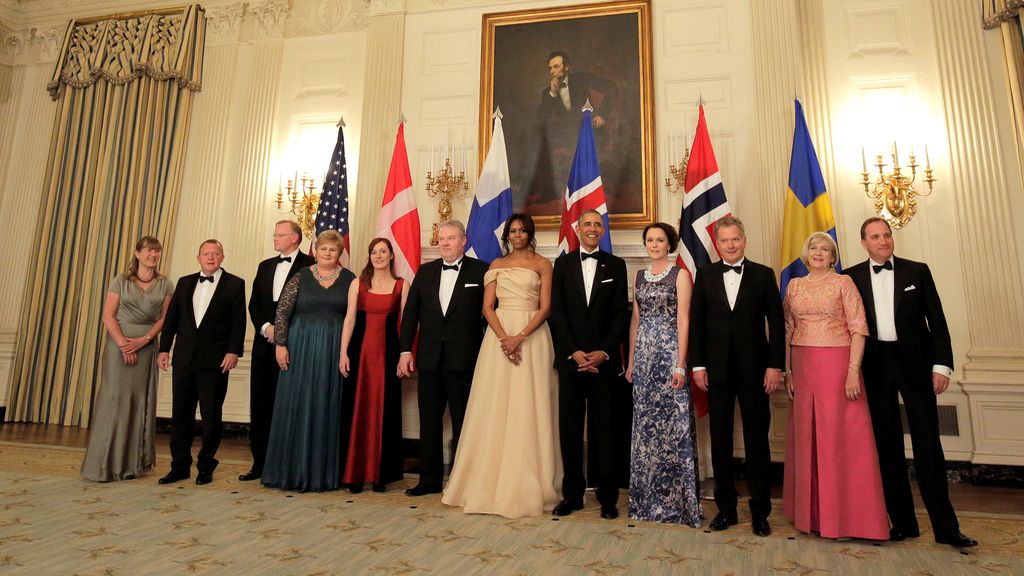 Los Obama reciben a los líderes nórdicos en la Casa Blanca