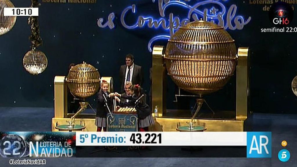 43.221: 5º premio de la Lotería de Navidad