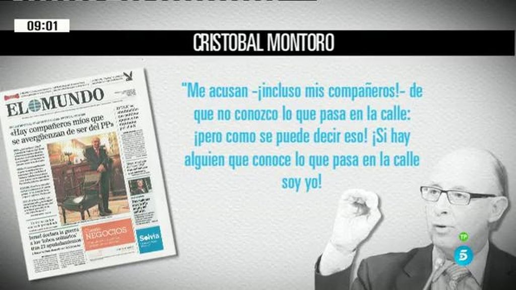 Cristobal Montoro: "Hay compañeros míos que se avergüenzan de ser del PP"