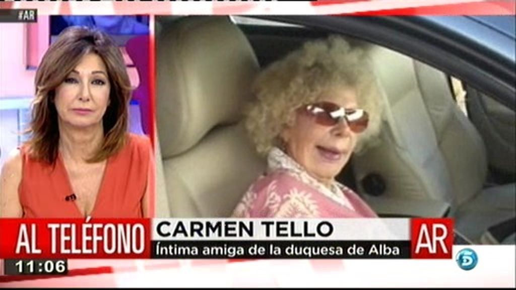 Carmen Tello, íntima amiga de Cayetana: "Se ha muerto parte de mi vida"