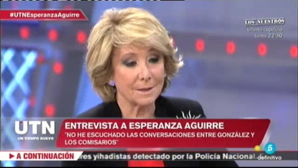 Esperanza Aguirre: "Ignacio González se dio cuenta que le estaban investigando"