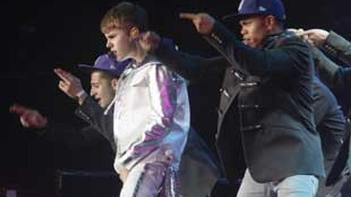 Bieber en un momento del concierto de Madrid. Foto: Gtres