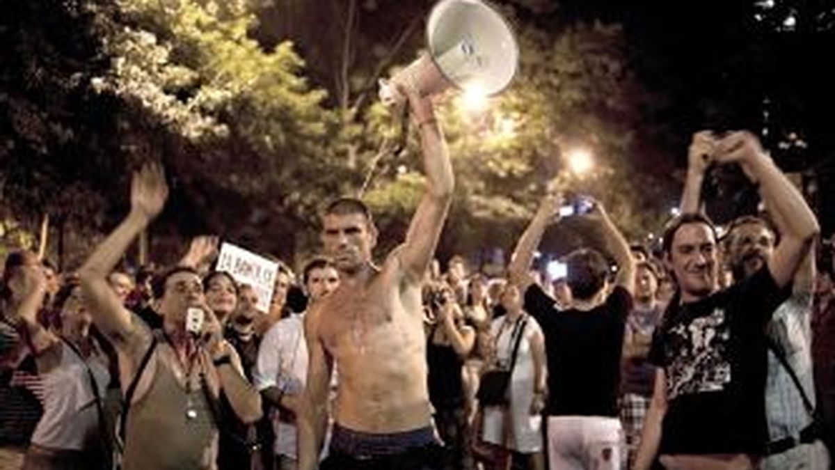 Un grupo de 'indignados' en Madrid. EFE