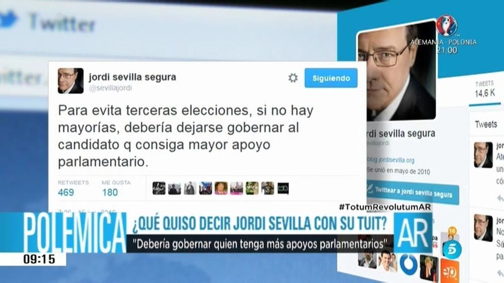 El tuit de Jordi Sevilla desata la polémica entre los representantes políticos