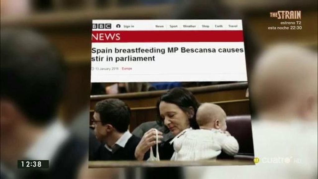 La prensa internacional publica la fotografía de Bescansa con su bebé en el Congreso