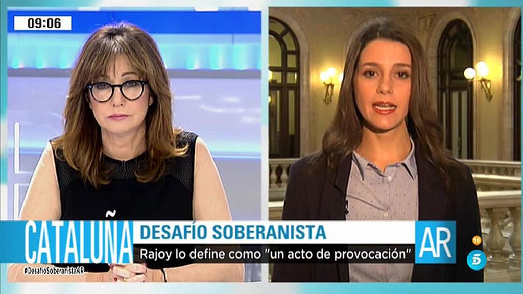 Inés Arrimadas: "Lamento que el PSC no presente con nosotros una declaración que garantiza el respeto a la democracia"