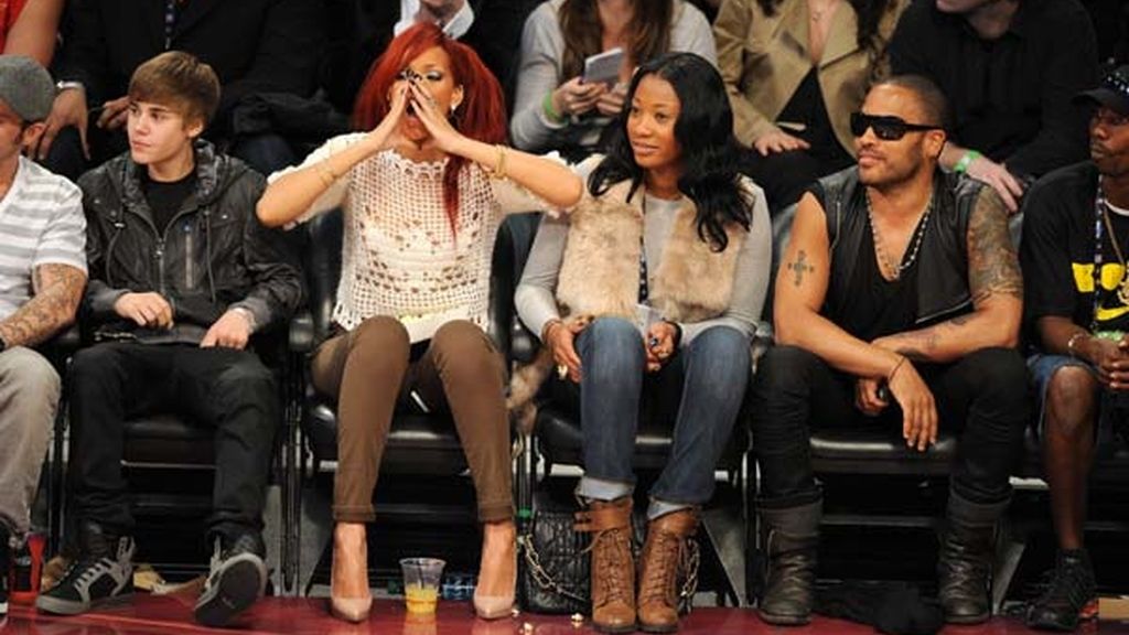 Plantel de lujo en las gradas: Justin Bieber, Rihanna y Lenny Kravitz